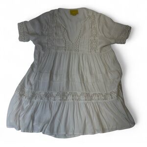 Maeve Anthropologie Baby Doll Boho Tunic, Medium, Bohemian Lace Hippie Shirt